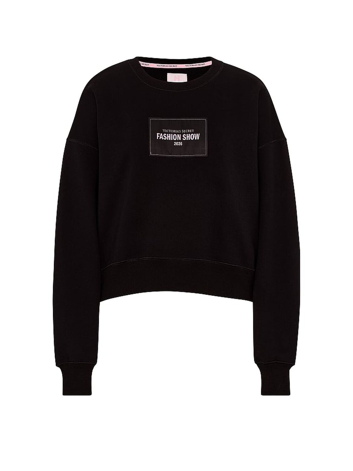 vs Angel Essentials VSFS '26 Iconic Fleece Crop Crewneck Sweatshirt Black 4 of 4 