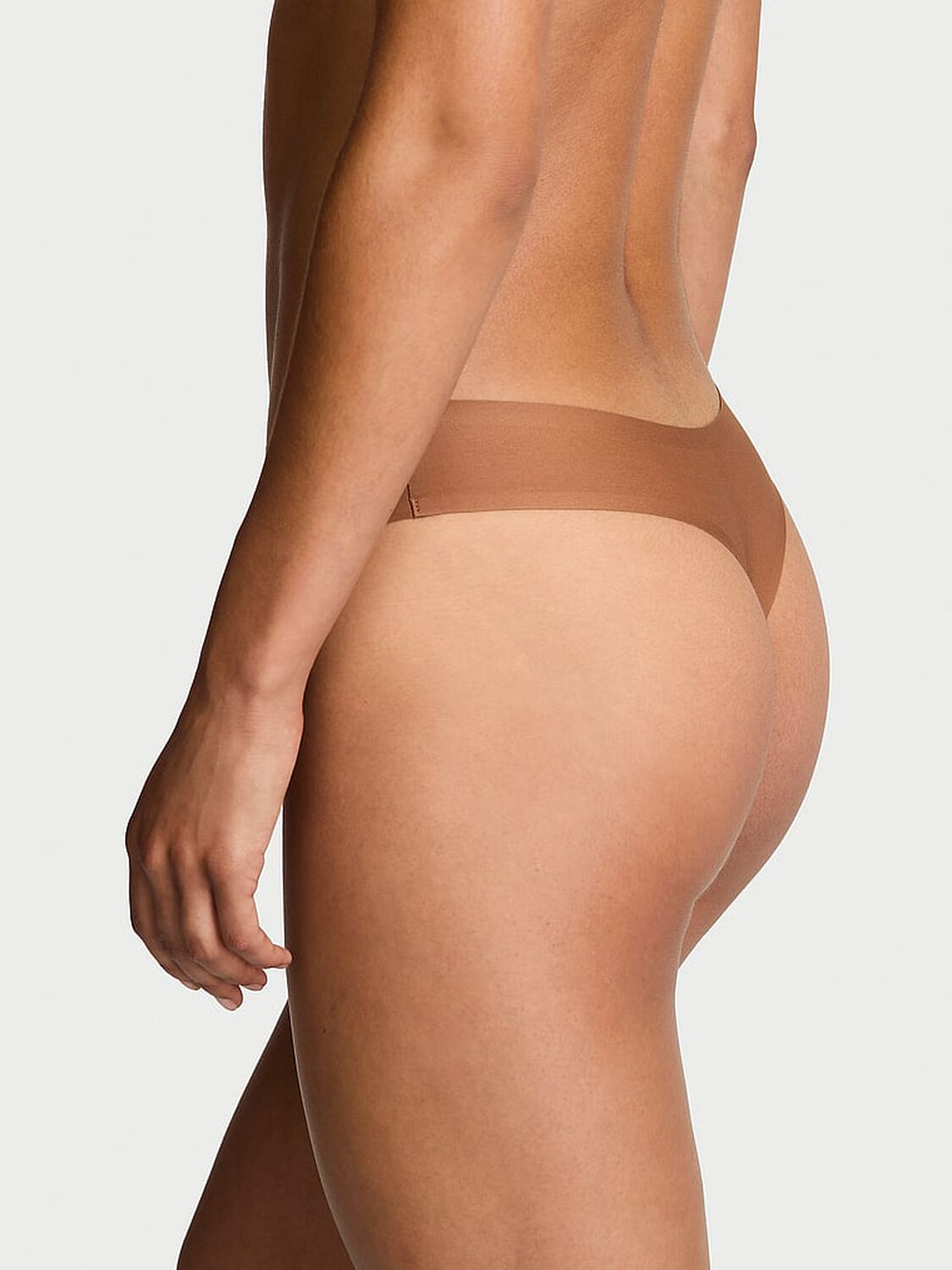vs Body By Victoria Body by Victoria Flex Mid-Rise Thong Panty Caramel 2 of 3 