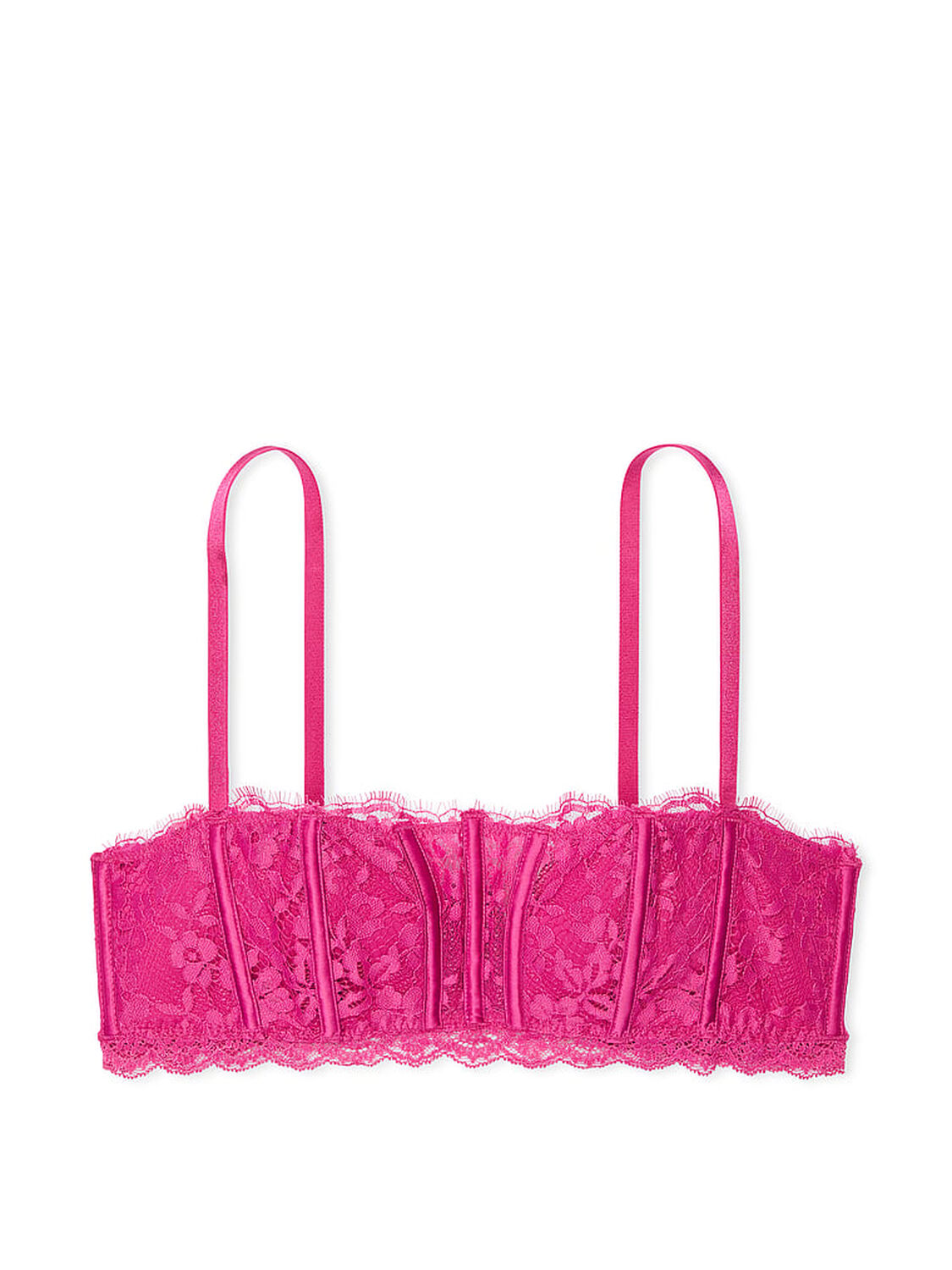 vs Dream Angels Lace Lightly Lined Bandeau Luscious Rose 3 of 4 