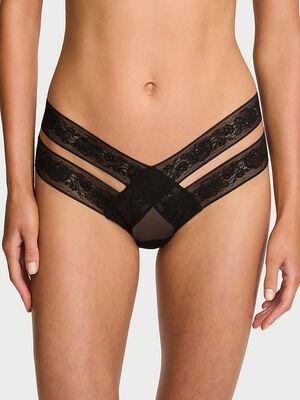 Rose Lace Strappy Cut-Out Cheeky Panty
