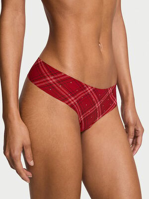 No-Show Shine Mesh Thong Panty