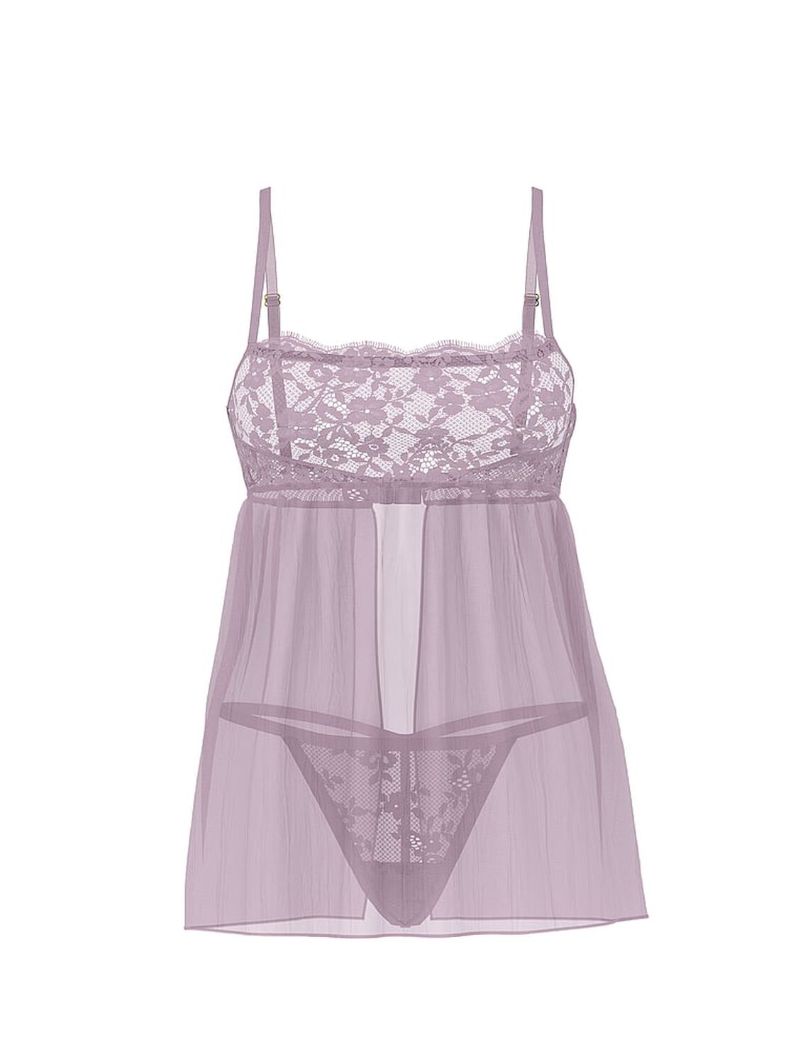 vs Dream Angels Dare to Dream Lace Pleated Babydoll Set Deep Hyacinth 2 of 2 