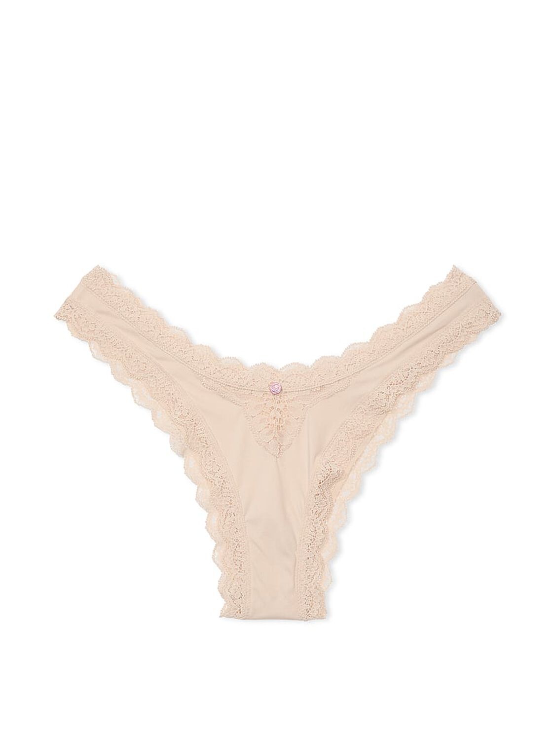 vs Dream Angels Lace-Trim Brazilian Panty Marzipan 3 of 4 
