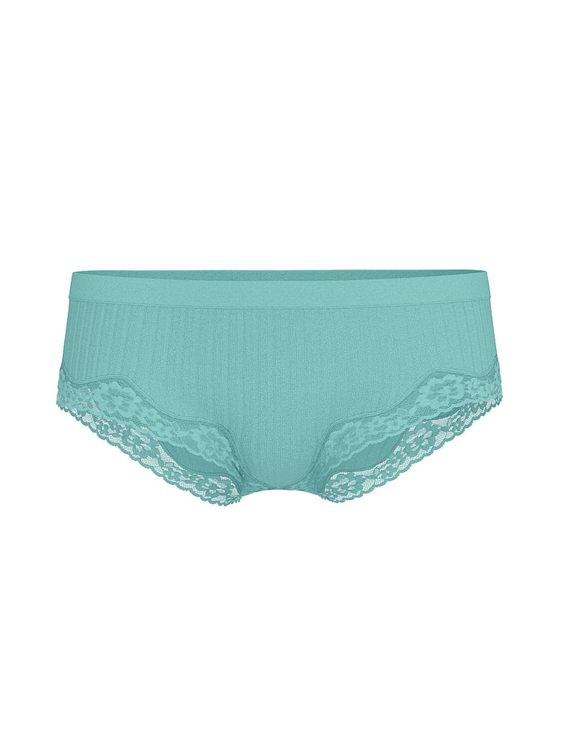 vs Seamless Seamless Rib Lace-Trim Hiphugger Panty Dusty Turquoise 1 of 2 