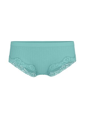 Seamless Rib Lace-Trim Hiphugger Panty