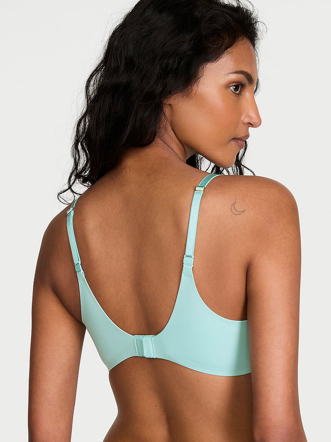 vs Love Cloud Smooth Lightly Lined Plunge Demi Bra Canal Blue 2 of 3 