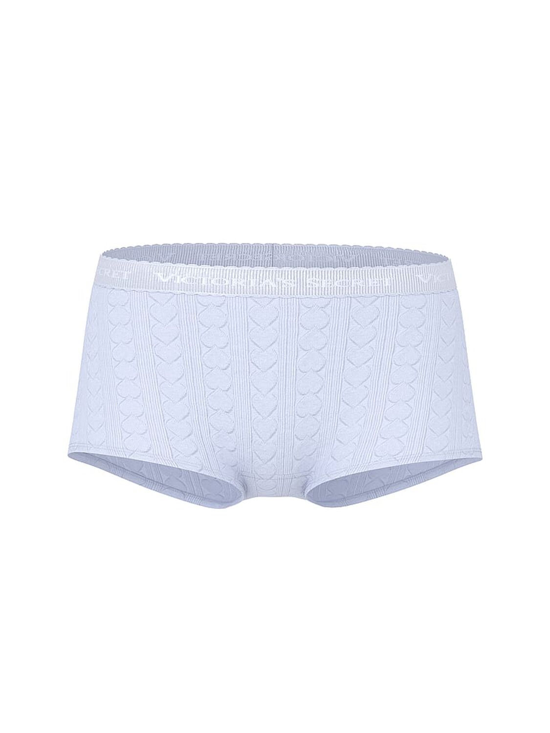 vs Cotton Logo Heart Pointelle Boyshort Panty Soft Iris 3 of 3 