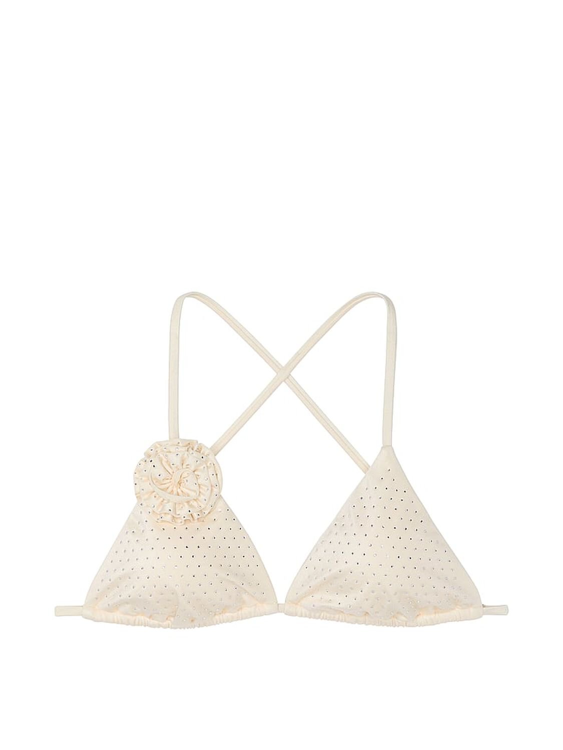 vs Victoria's Secret Swim Rosette Shine Triangle Bikini Top Candlelight 3 of 3 