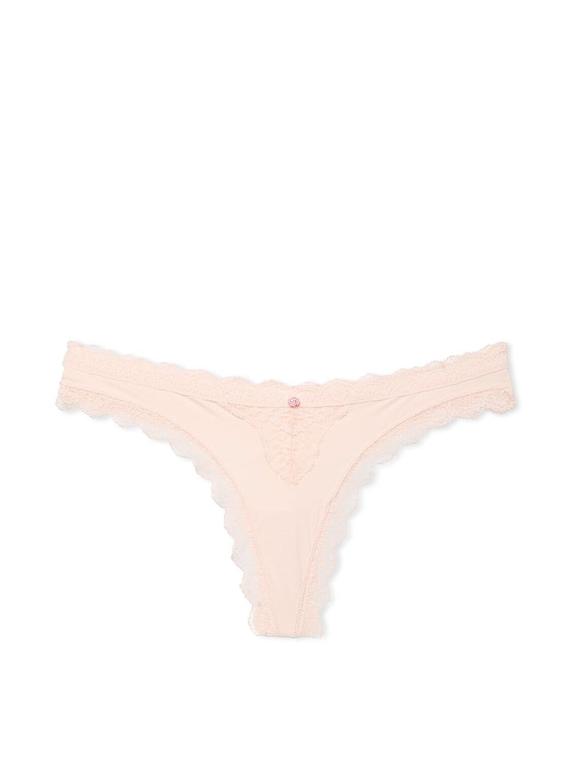 vs Dream Angels Lace-Trim Thong Panty Purest Pink 3 of 4 