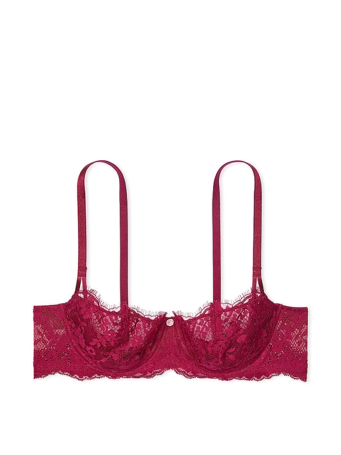 vs Dream Angels Wicked Unlined Lace Balconette Bra Campari Red 3 of 3 