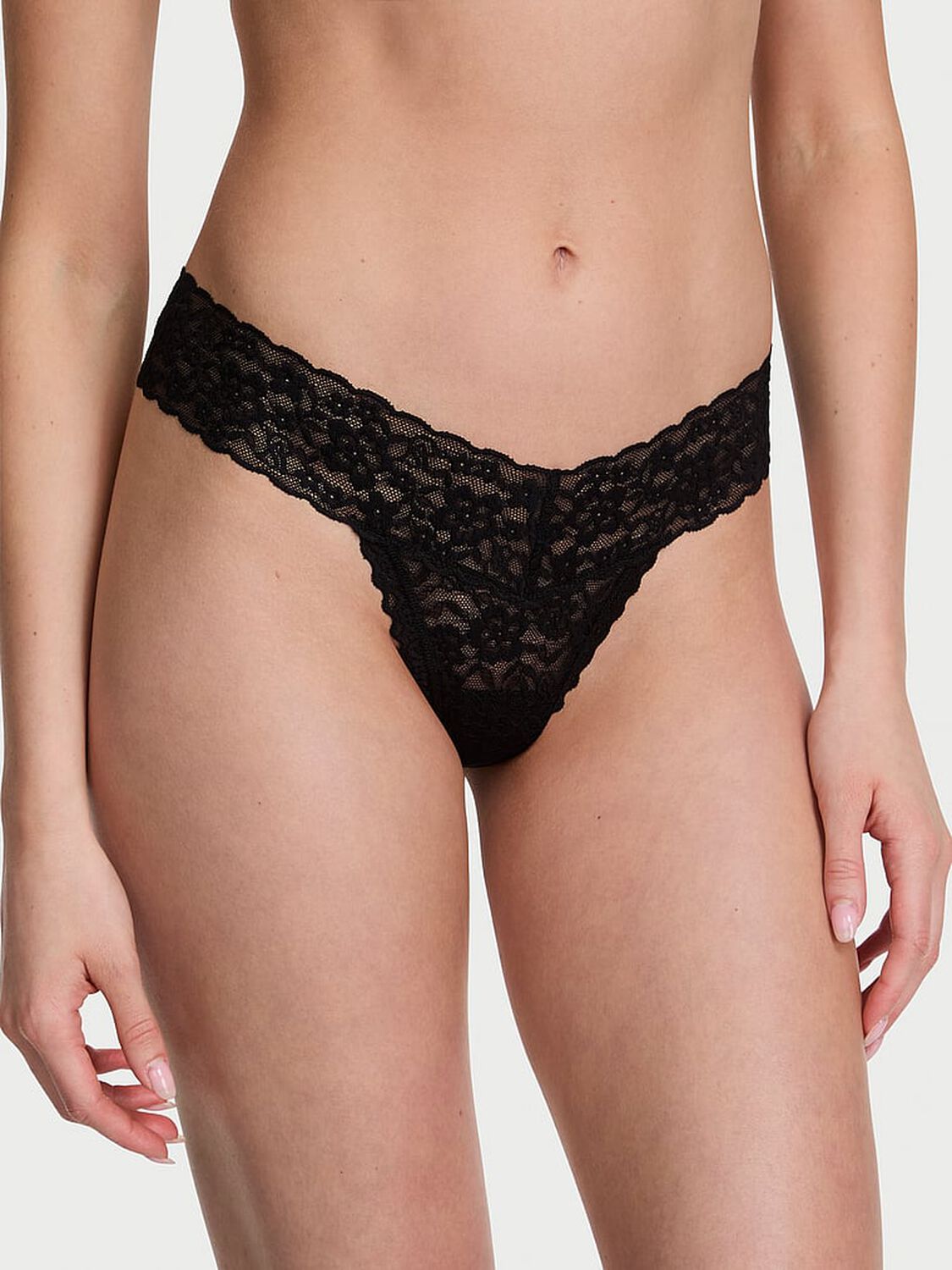 vs The Lacie Blossom Lace Thong Panty Black 1 of 3 