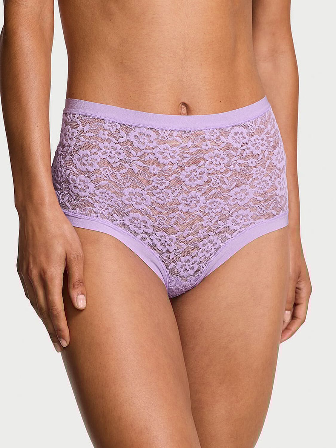vs No-Show No-Show Lace High-Waist Brief Panty Jasmine 1 of 2 