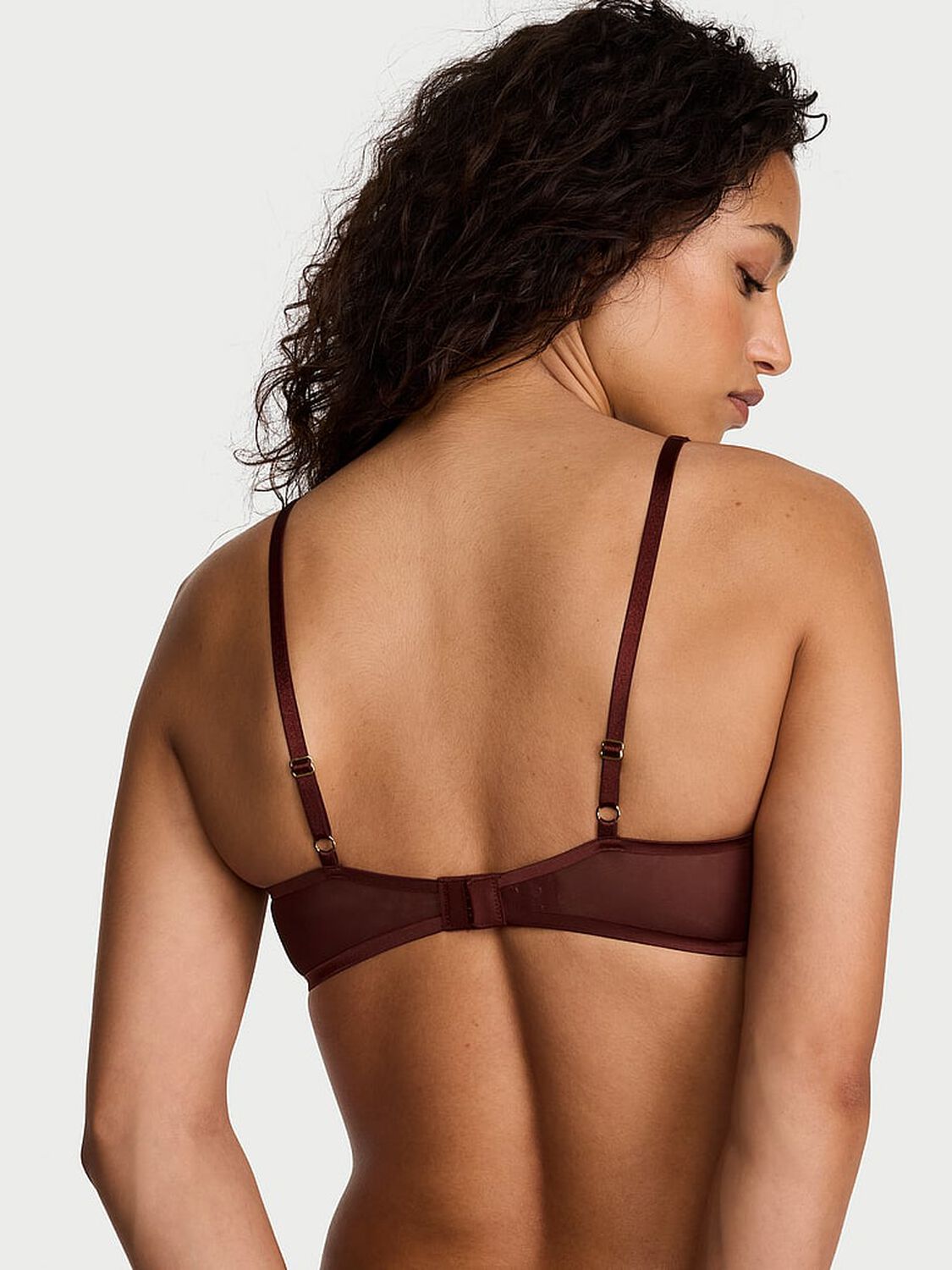 vs Very Sexy Sheer Reveal Unlined Balconette Bra Dark Chili 2 of 4 