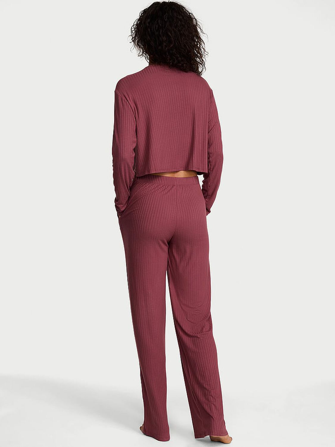 vs Victoria's Secret SoSoft&trade; Modal Wide-Rib Long Lounge Set Morning Rose 2 of 3 