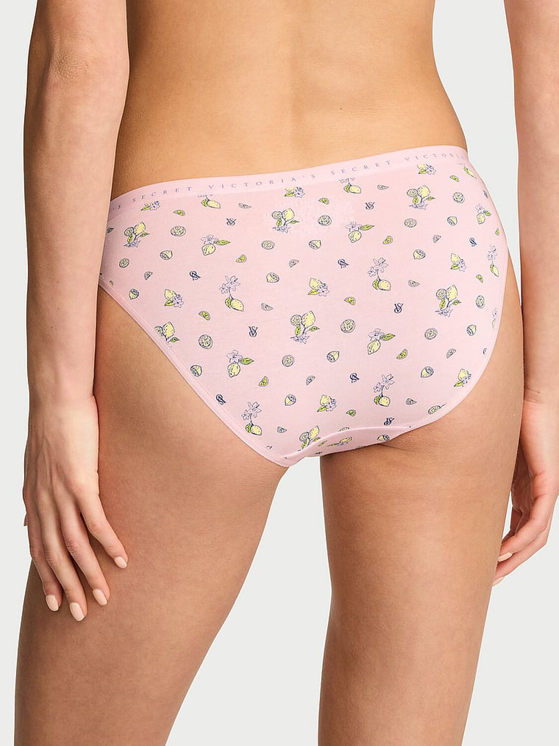 vs Victoria's Secret Stretch Cotton Bikini Panty Bermuda Pink Lemons 2 of 3 