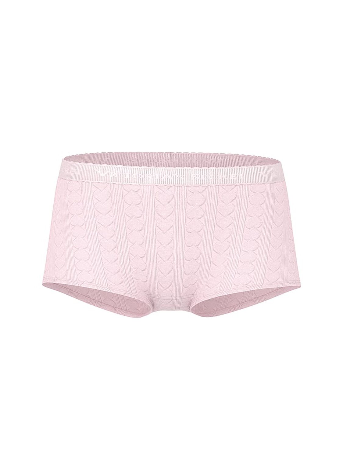 vs Cotton Logo Heart Pointelle Boyshort Panty Pretty Blossom 3 of 3 