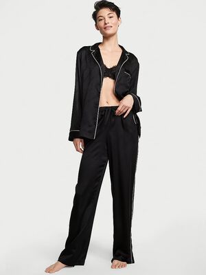 Glazed Satin Long Pajama Set