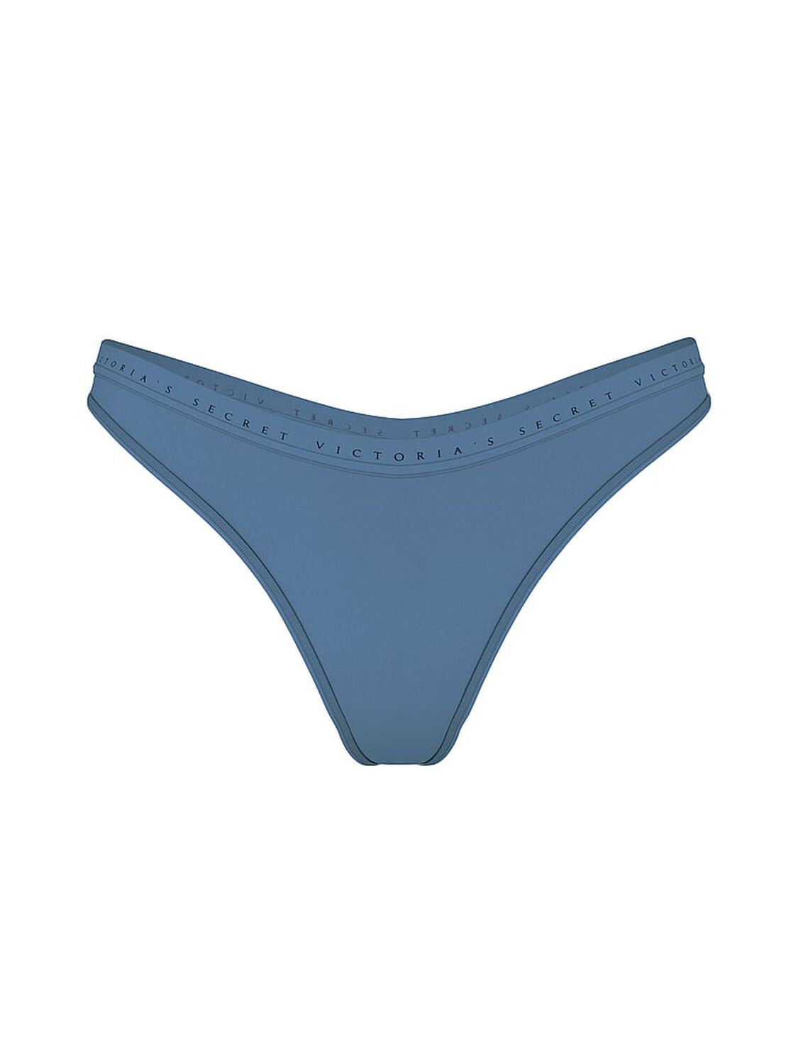 vs Victoria's Secret Stretch Cotton High-Leg Scoop Thong Panty Moonlight Blue 1 of 3 
