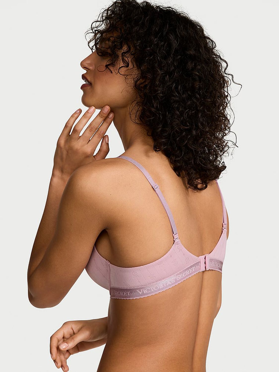 vs The T-Shirt Pointelle Logo Perfect Shape Push-Up Bra Violet Pearl 2 of 3 