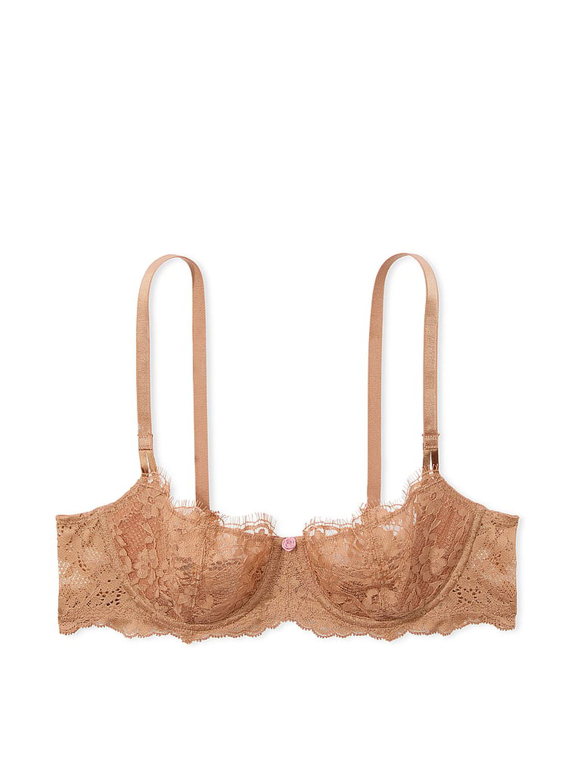 vs Dream Angels Wicked Unlined Lace Balconette Bra Toffee 3 of 3 