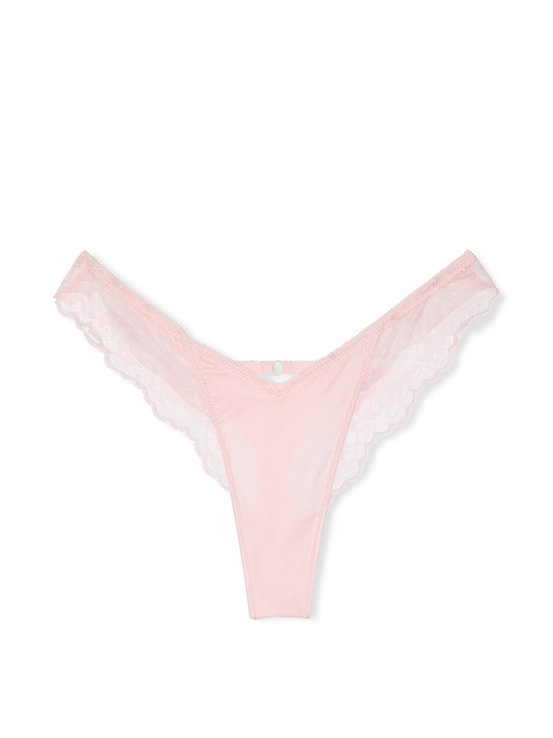 vs Very Sexy Rose Lace-Trim High-Leg Thong Panty Angel Pink 3 of 3 