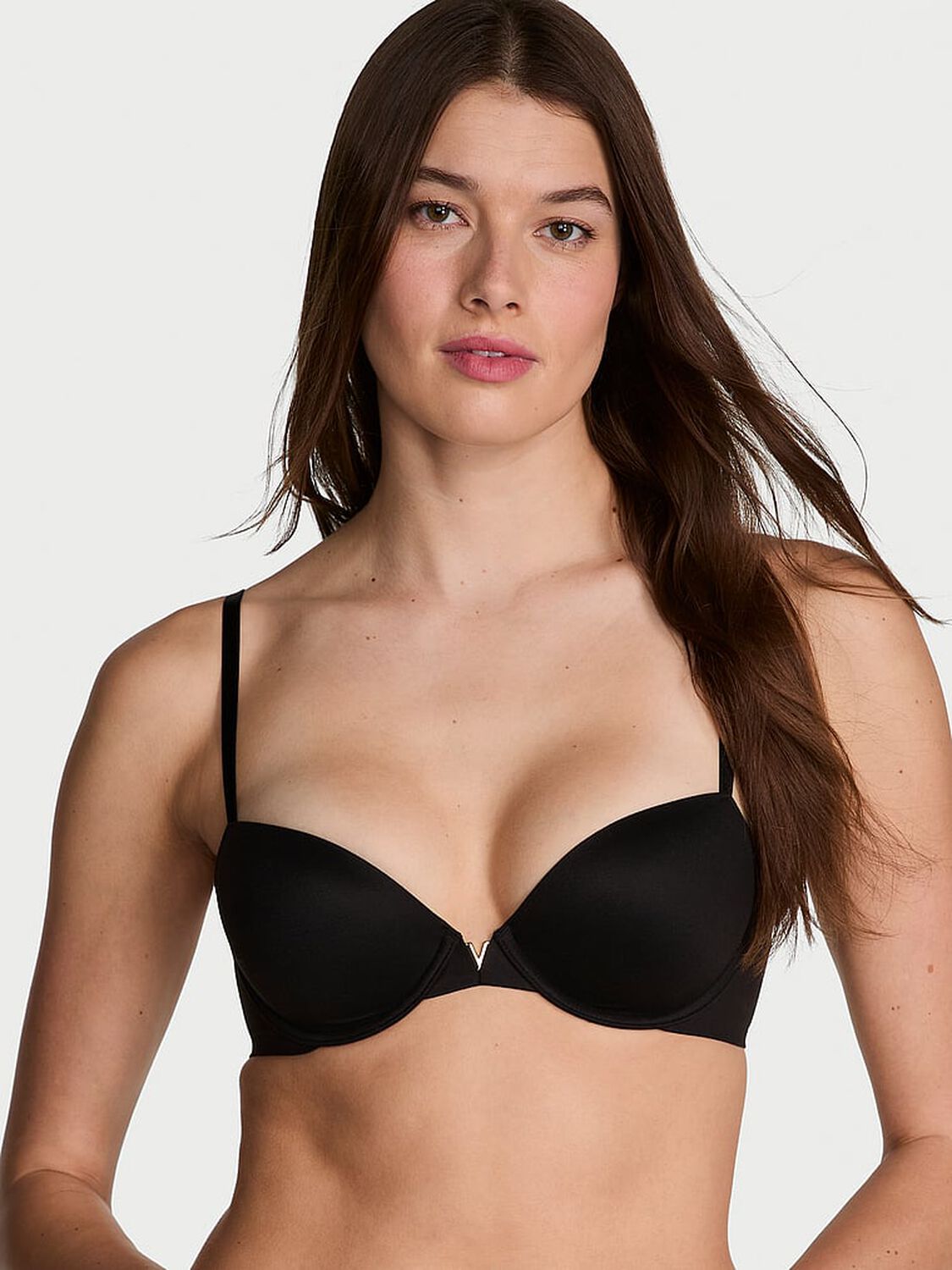vs Dream Angels Smooth Lightly Lined Demi Bra Black 1 of 4 