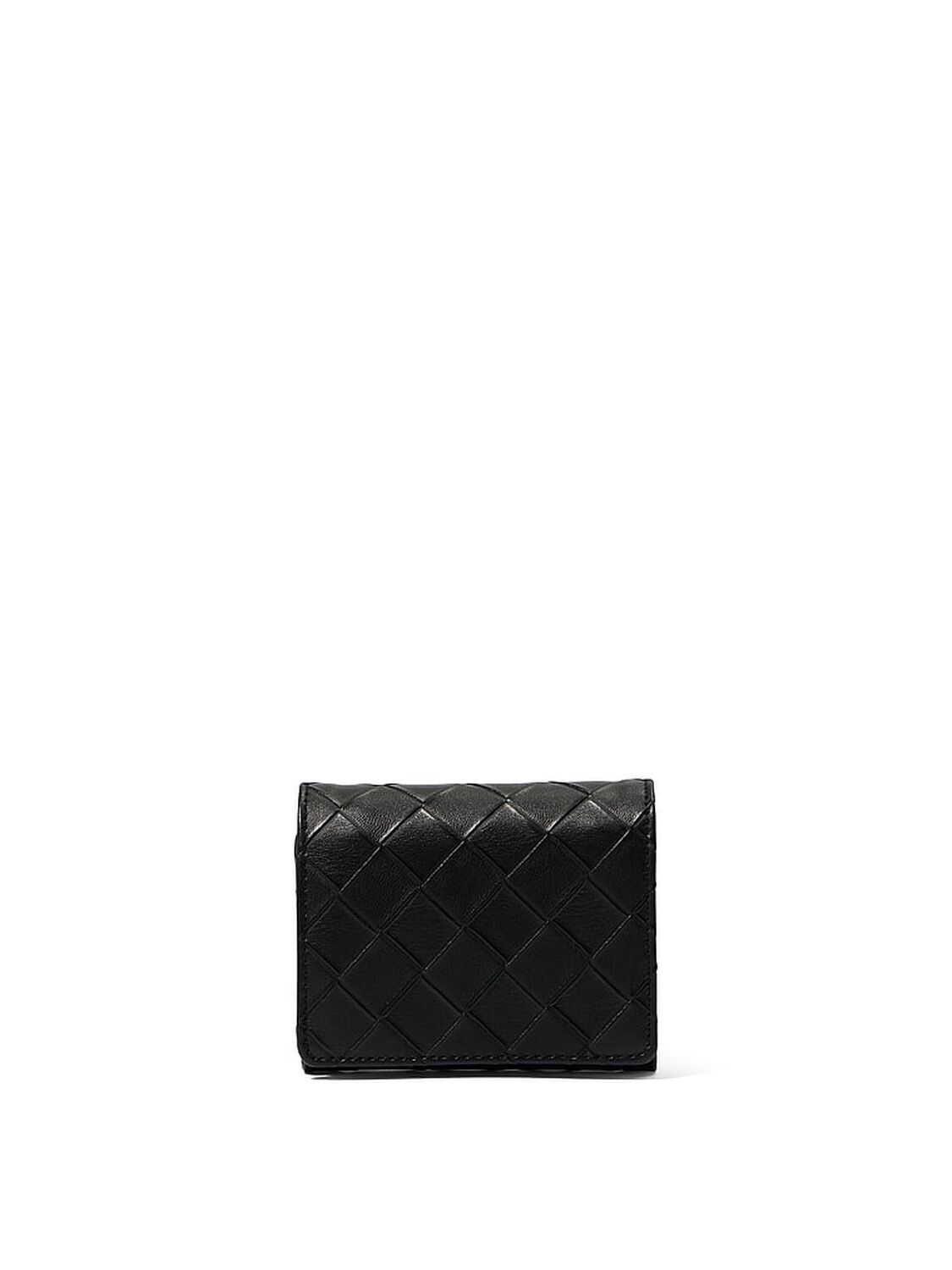 vs Victoria's Secret Small Flap Wallet Black Woven 1 of 2 