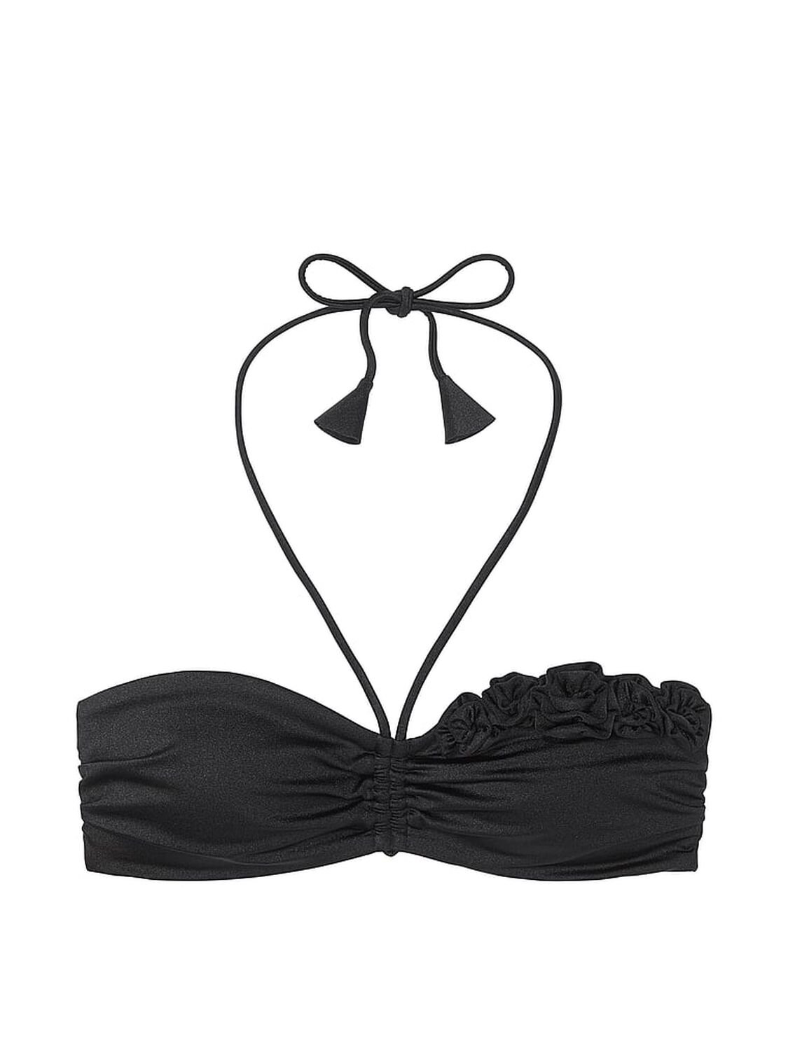vs Victoria's Secret Swim Rosette Bandeau Bikini Top Black 3 of 3 