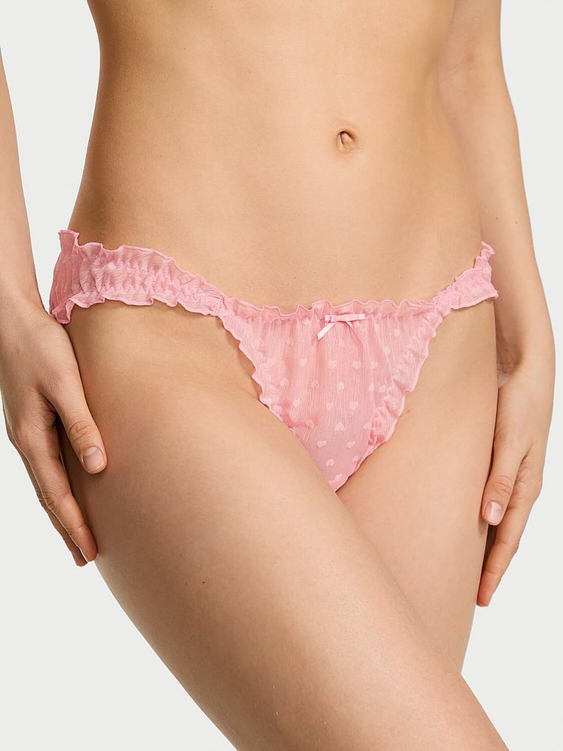 vs Dream Angels Heart Chiffon Bikini Panty Petal Pink 1 of 3 