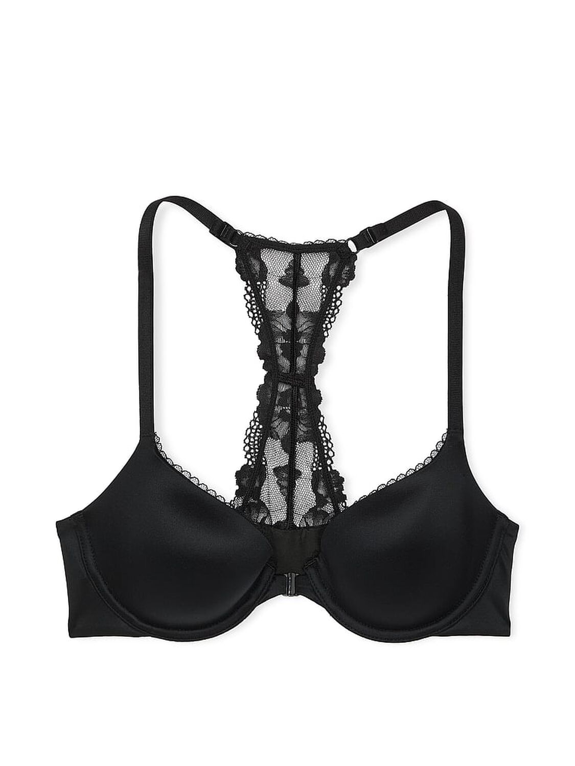 vs Body By Victoria Lightly Lined Lace Racerback Demi Bra Black 3 of 3 