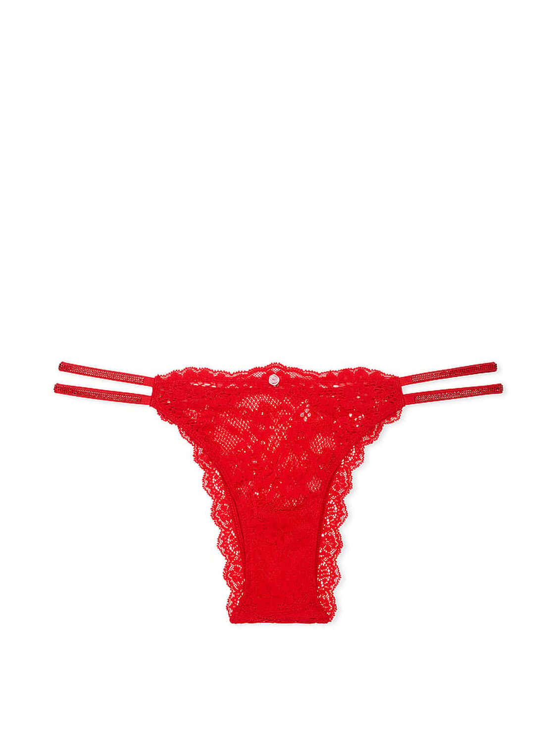vs Dream Angels Twinkle Strap Lace Brazilian Panty Bright Vermillion 3 of 5 