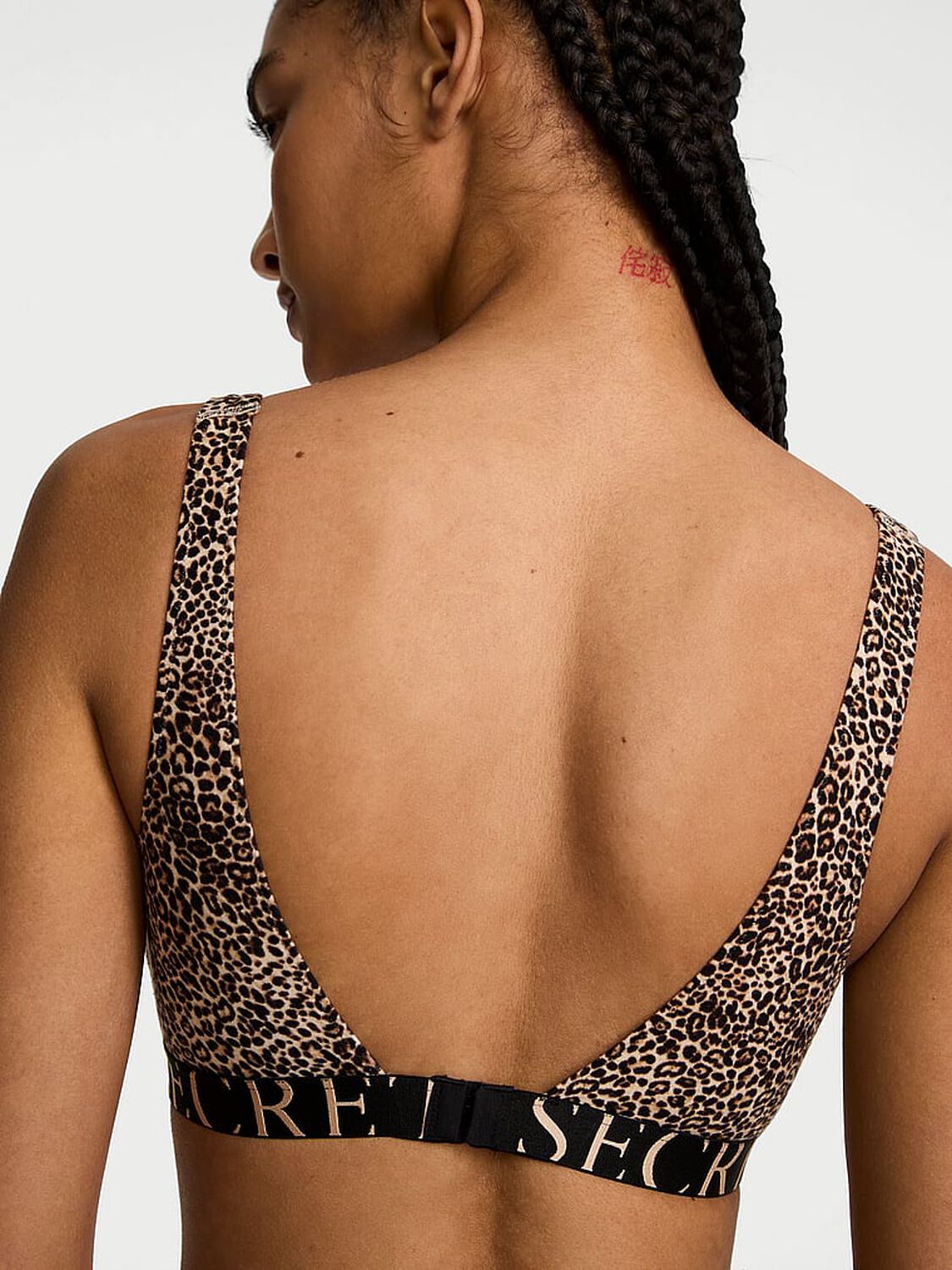 vs The T-Shirt Cotton Exploded Logo Plunge Bralette Leopard 2 of 2 