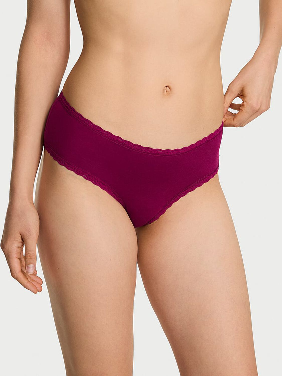 vs The Lacie Cotton Lace-Waist Cheeky Panty Fresh Jam 1 of 2 