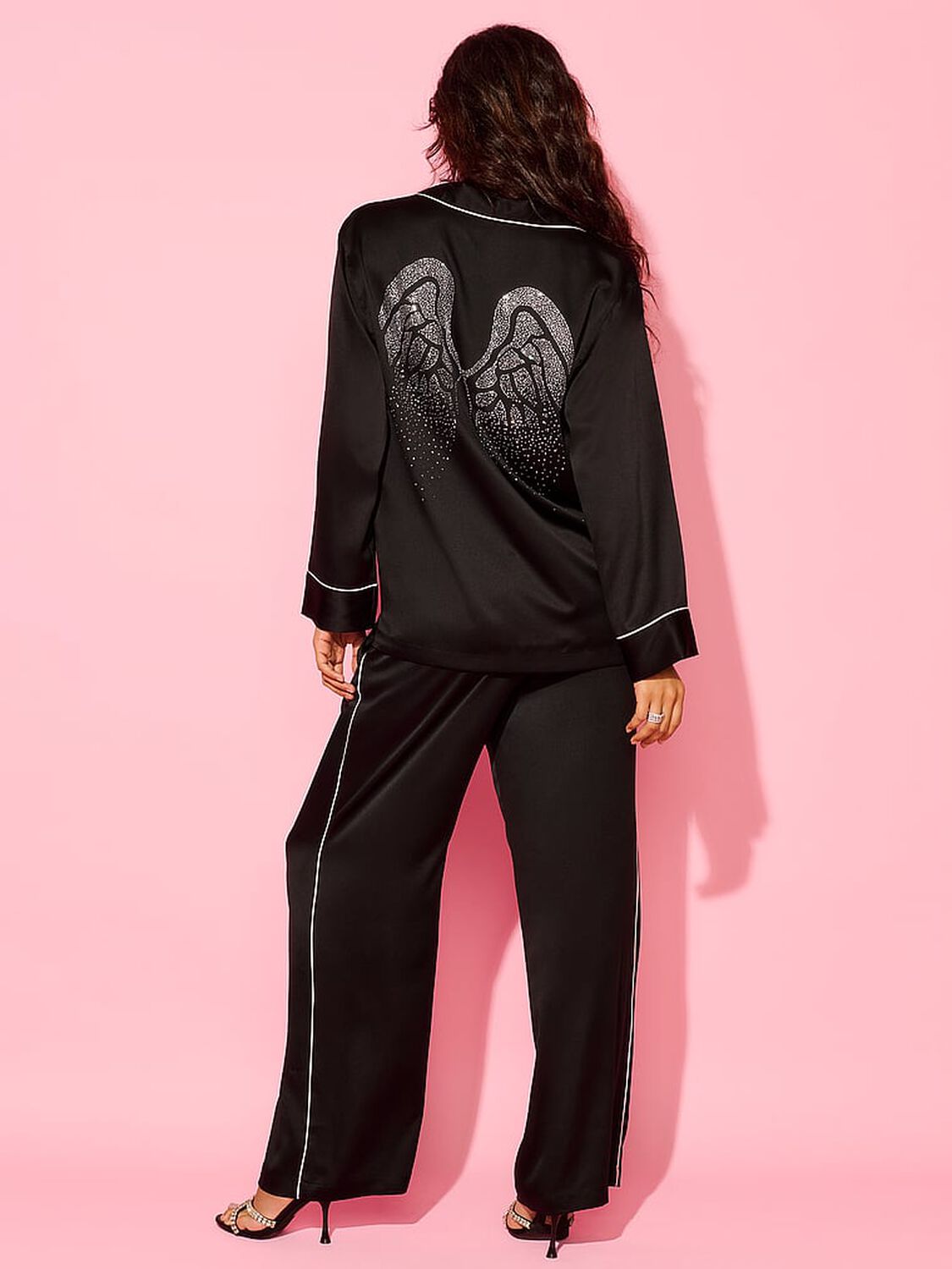 vs Victoria's Secret VSFS '26 Signature Satin Long Pajama Set Black 4 of 4 