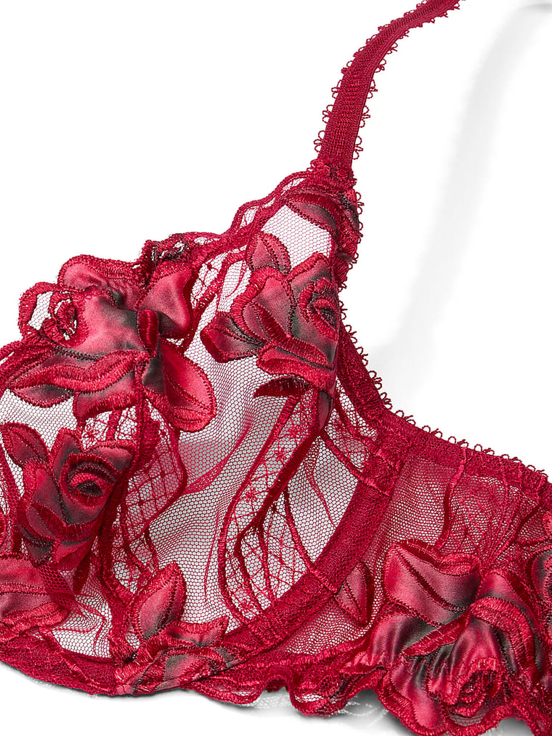 vs Very Sexy Red Rose Unlined Low-Cut Demi Bra Red Lacquer 4 of 4 