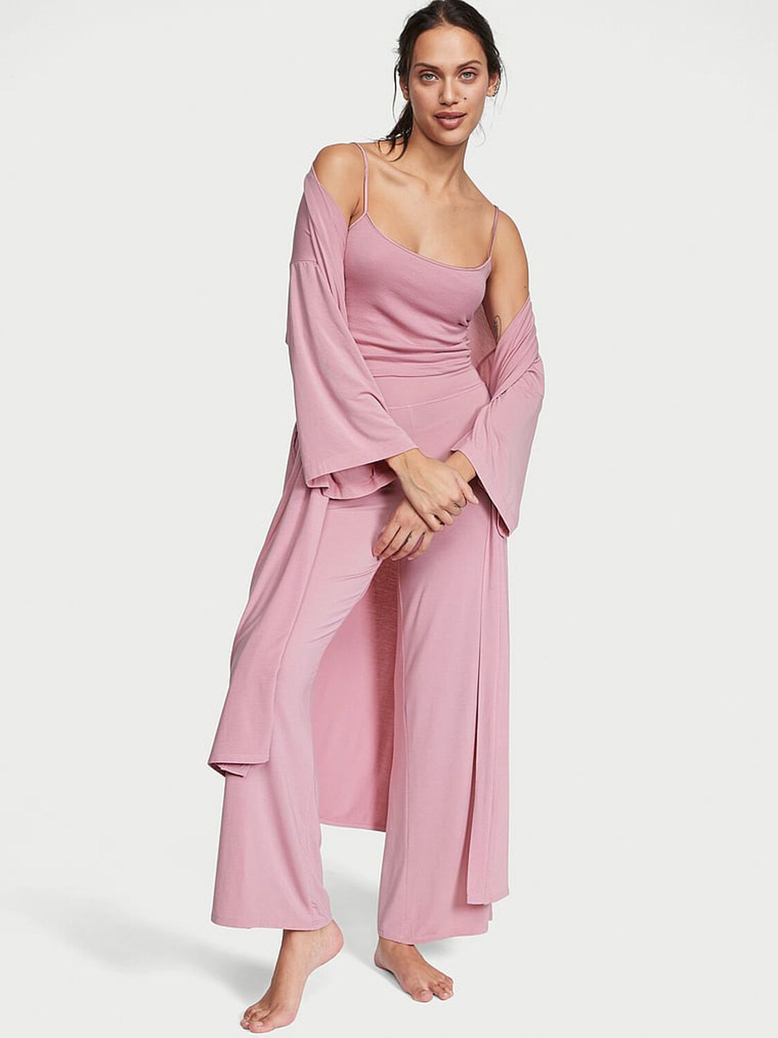 vs Victoria's Secret Modal 3-Piece Pajama Set Dusk Mauve 1 of 3 
