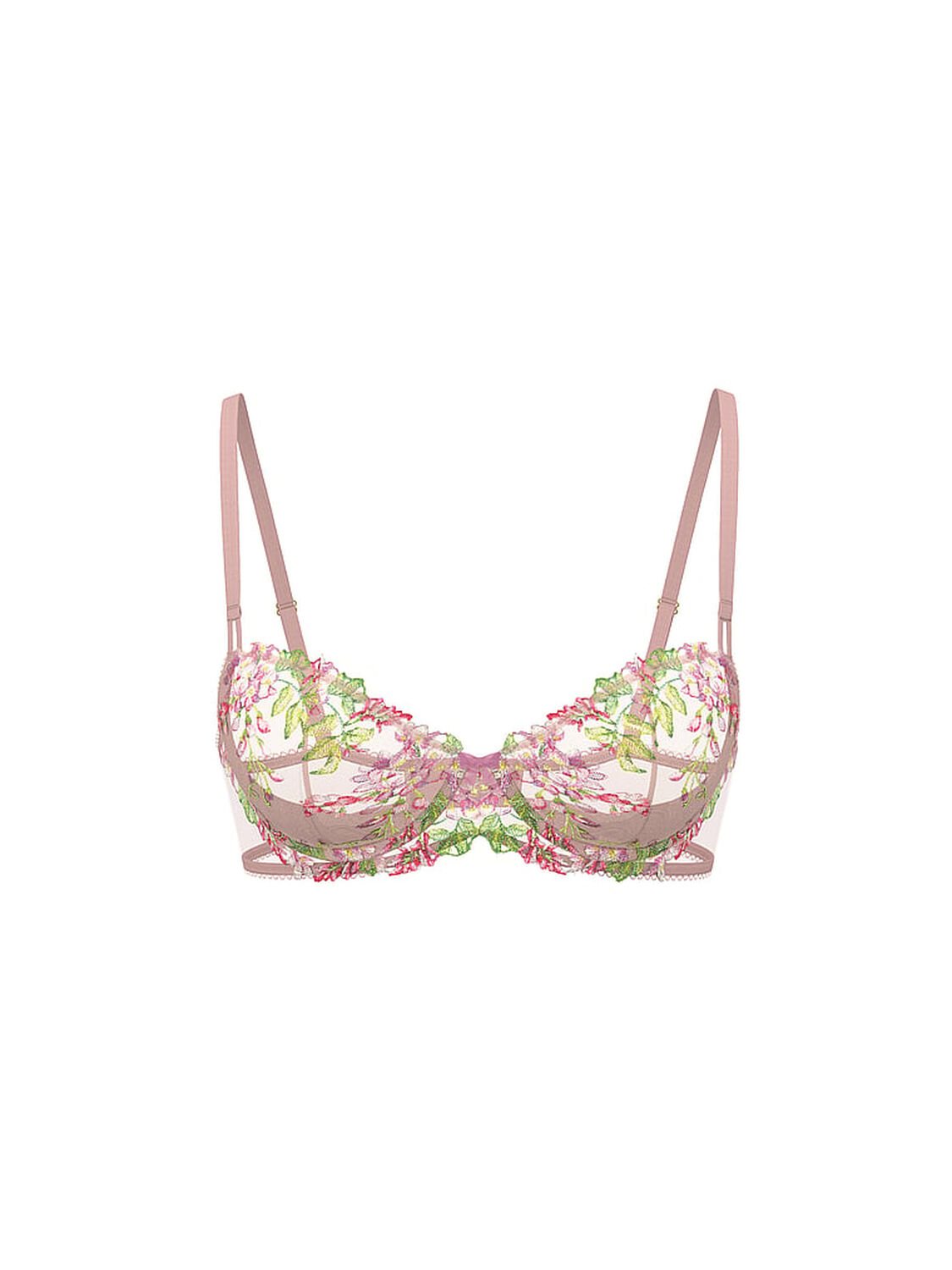 vs Dream Angels Wicked Unlined Wisteria Embroidery Balconette Bra Wisteria Embroidery 3 of 5 