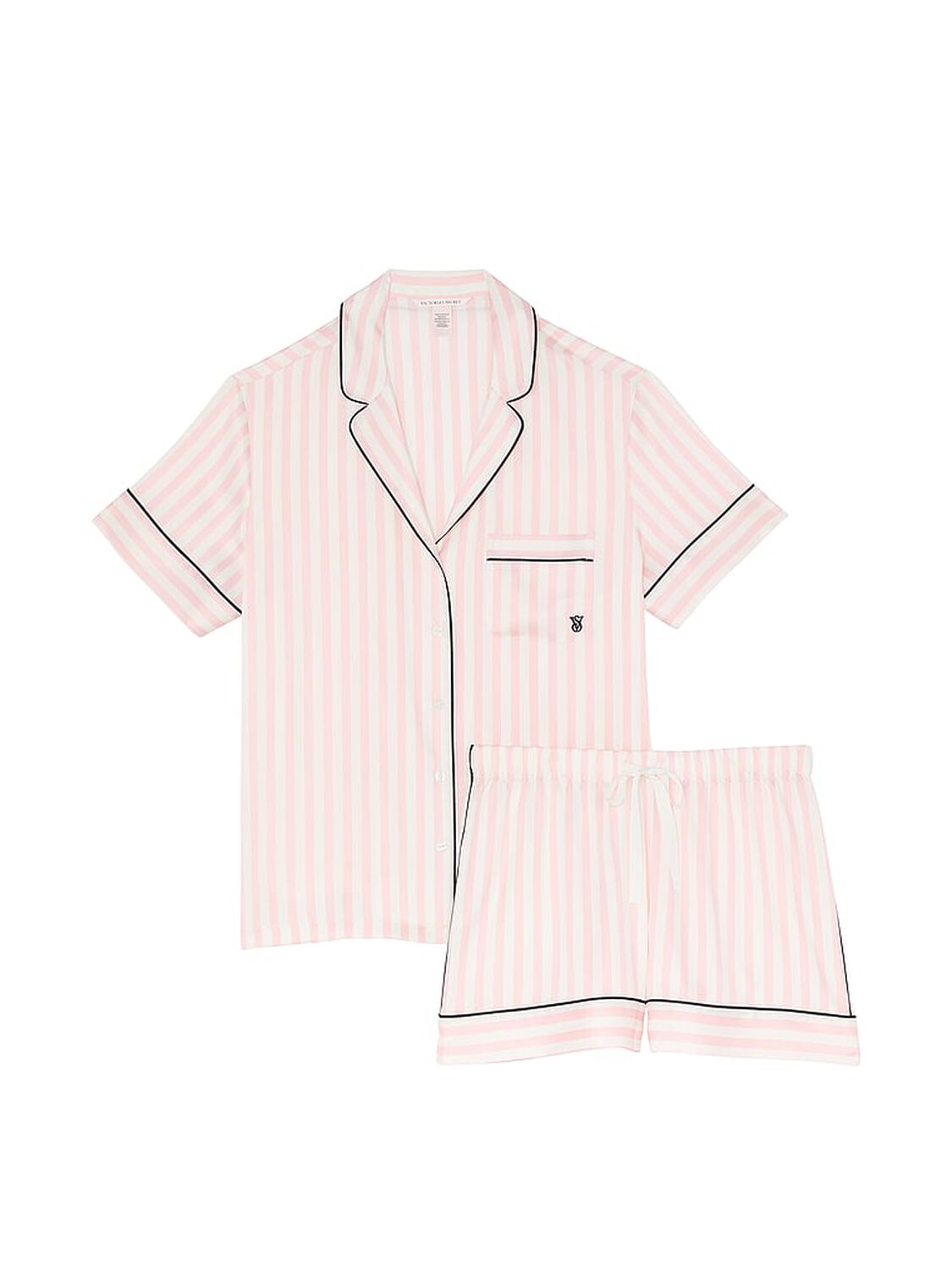 vs Victoria's Secret Satin Short Pajama Set Iconic Stripe 3 of 3 