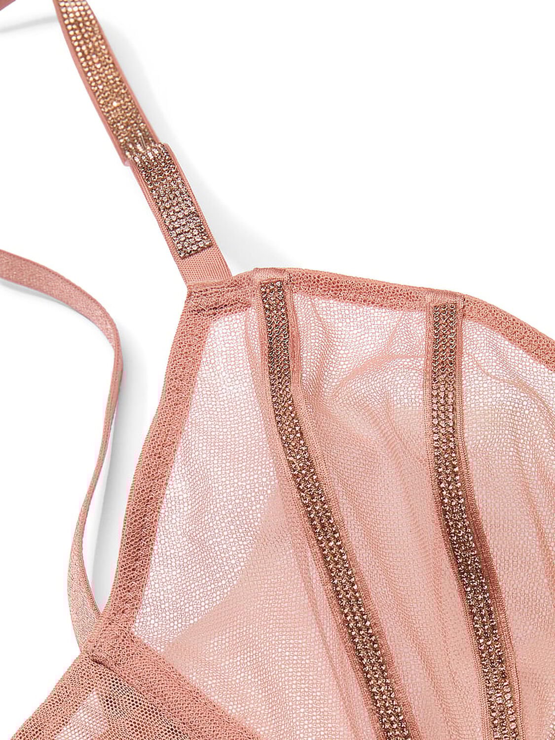 vs Very Sexy Sheer Shine Unlined Low-Cut Demi Bra Almond Beige 6 of 6 