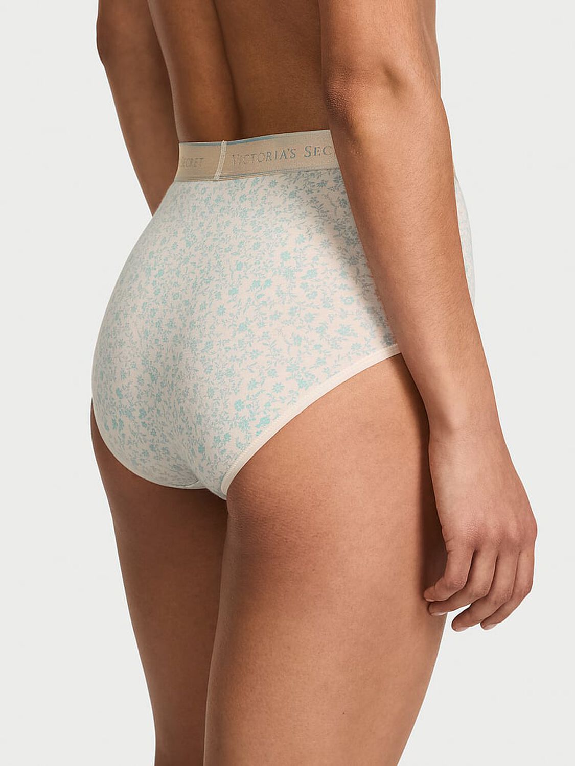 vs Cotton Logo Cotton Modern Brief Panty Blue Scattered Floral 2 of 2 