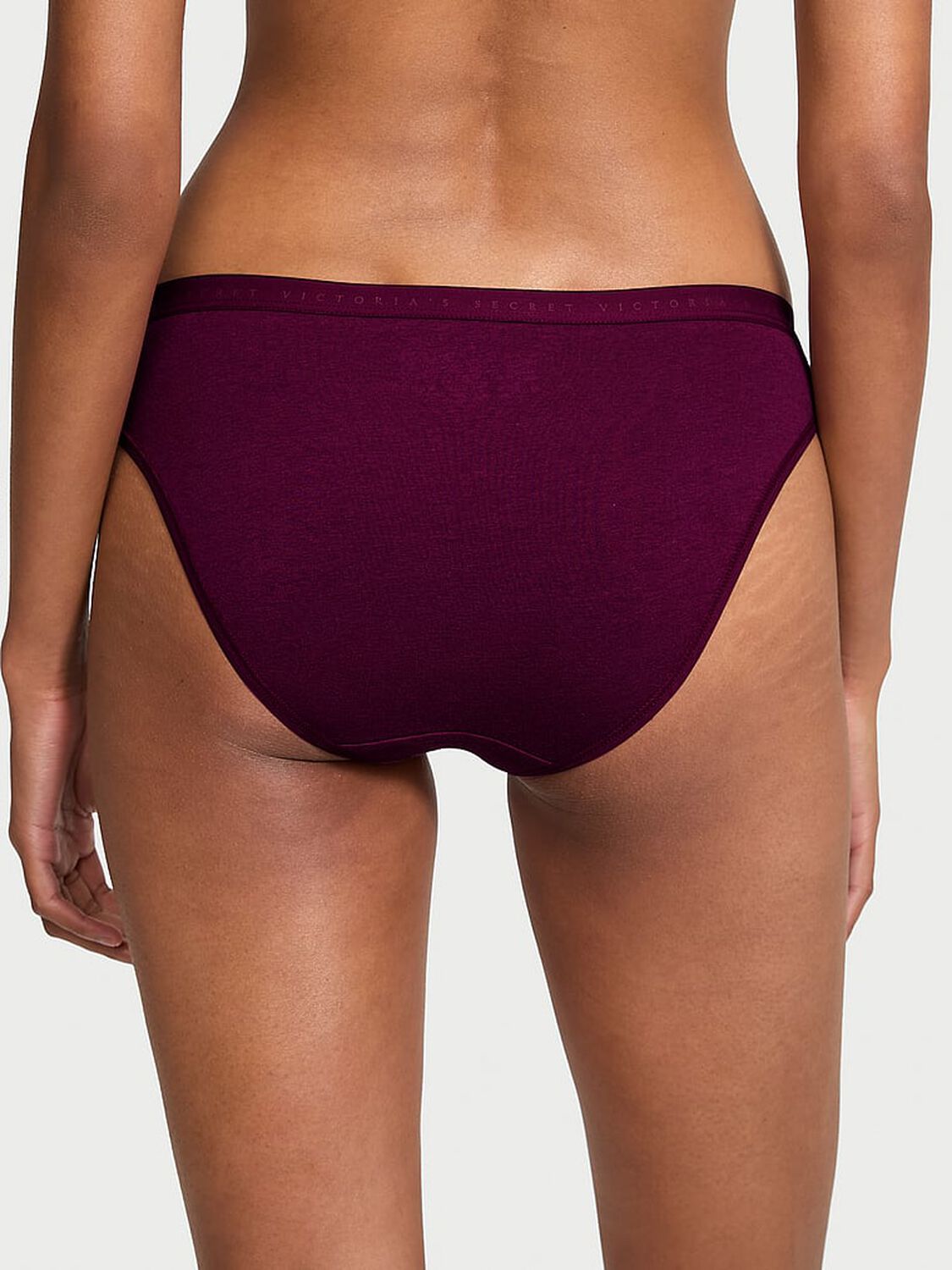 vs Victoria's Secret Stretch Cotton Bikini Panty Plum Rouge 2 of 3 