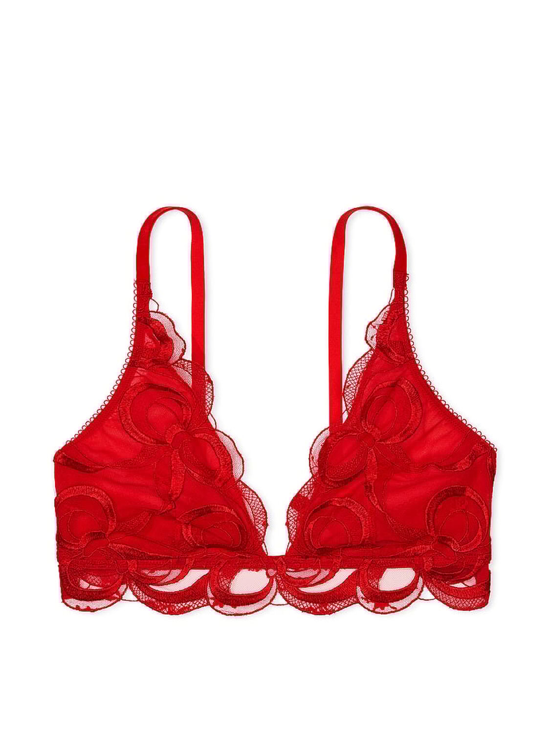 vs Dream Angels Tied-with-a-Bow Embroidery Triangle Bra Bright Vermillion 3 of 4 