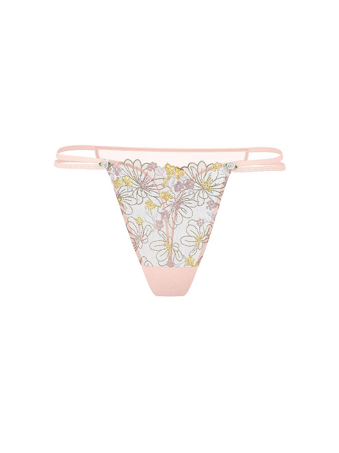 vs Dream Angels Wildflower Embroidery Thong Panty Bare Blooms 3 of 3 