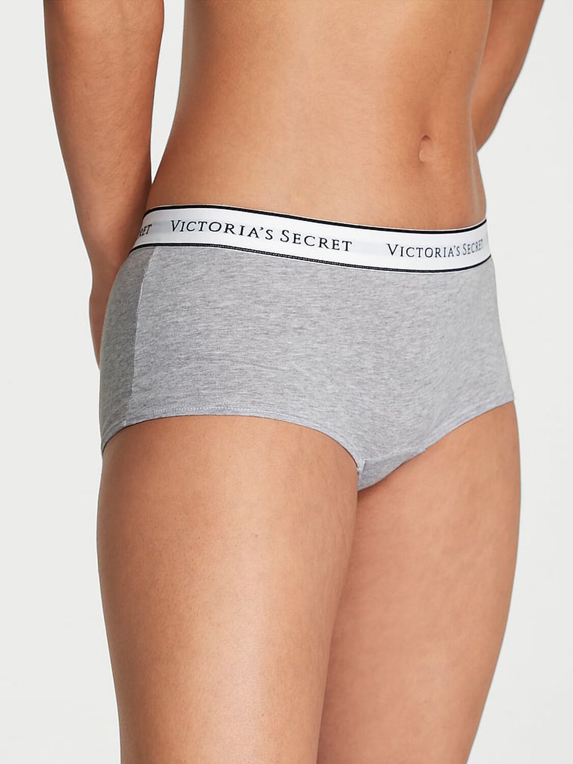 vs Cotton Logo Cotton Boyshort Panty Medium Heather Grey 1 of 3 