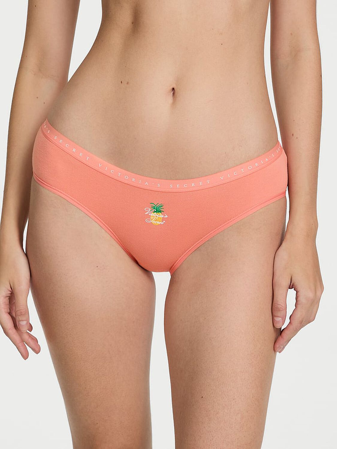 vs Victoria's Secret Stretch Cotton Hiphugger Panty Peach Bellini 1 of 3 