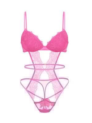 Rose Lace Lightly Lined Strappy Teddy