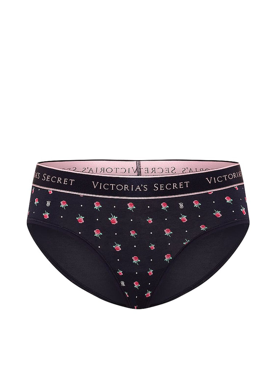 vs Cotton Logo Cotton Hiphugger Panty Vs Black Dot Floral 3 of 3 