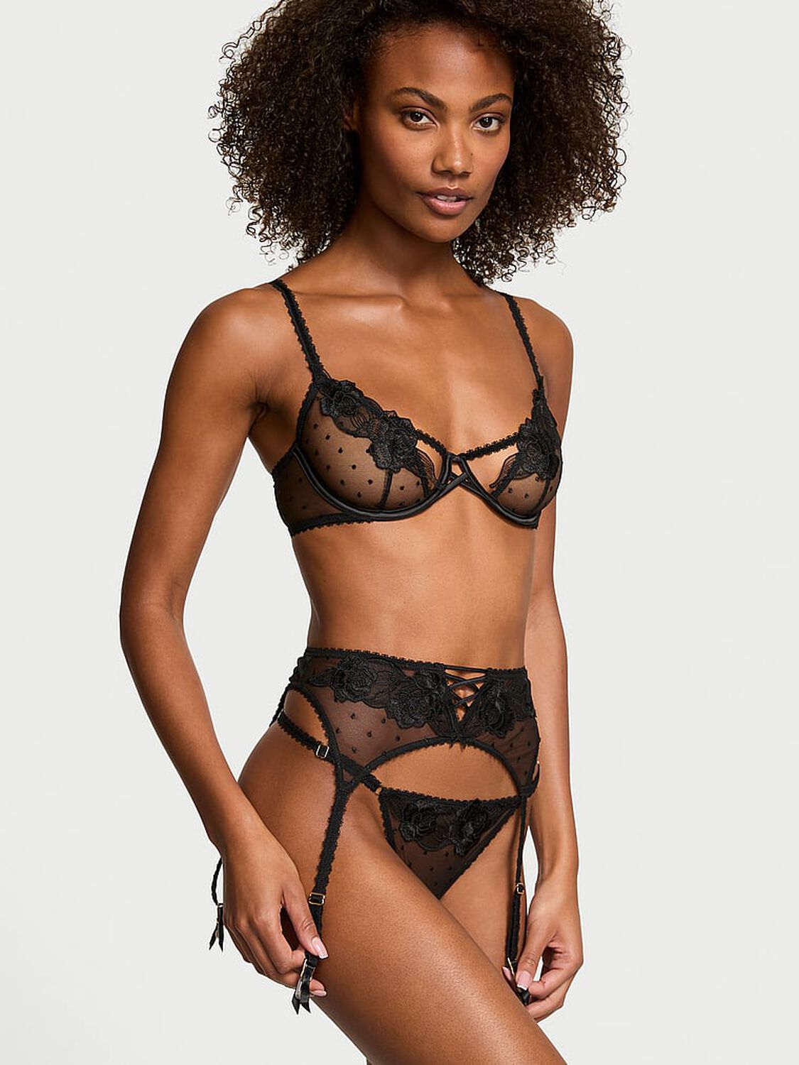 vs Very Sexy Sheer Rose Garter Belt 1 of 4 