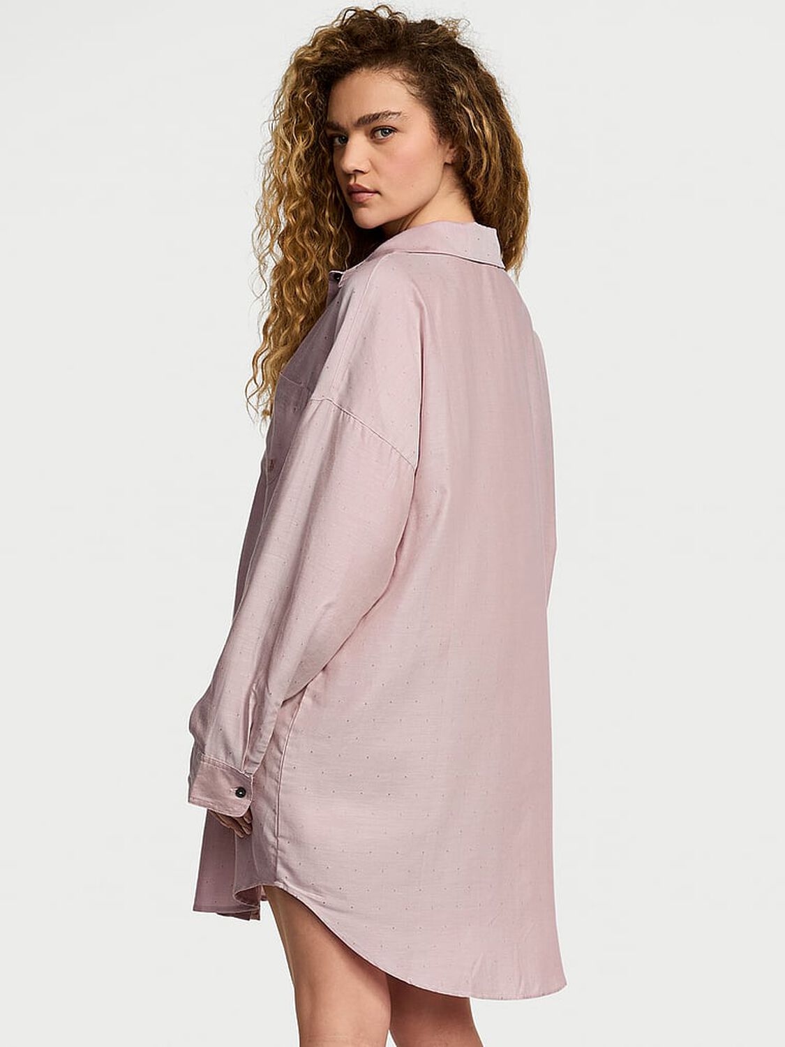 vs Victoria's Secret Modal-Cotton Sleepshirt Nostalgia Rose Herringbone 2 of 3 