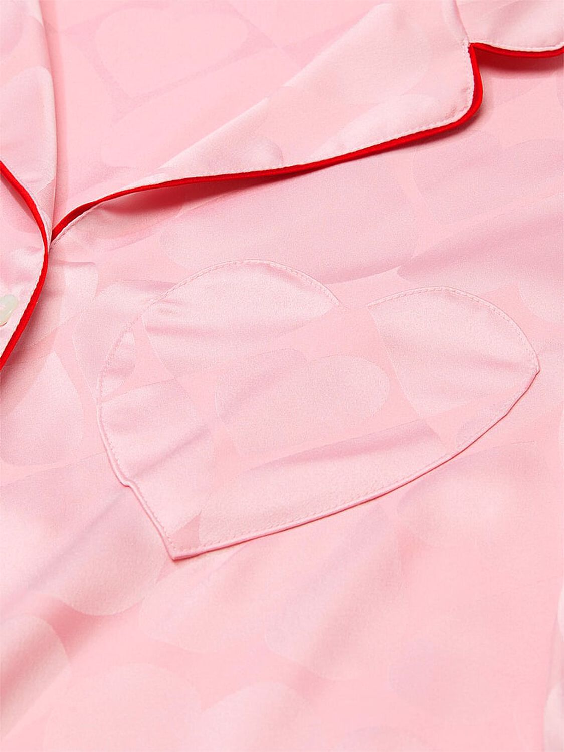 vs Victoria's Secret Glazed Satin Heart Short Pajama Set Pretty Blossom 4 of 4 